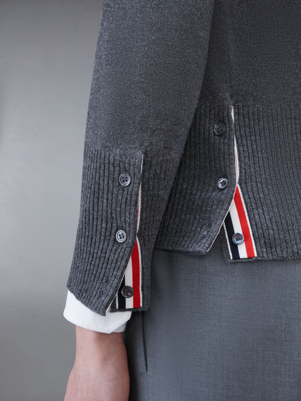 Thom Browne Cashmere 4-Bar Classic メンズ プルオーバー グレー | MBY33M68238