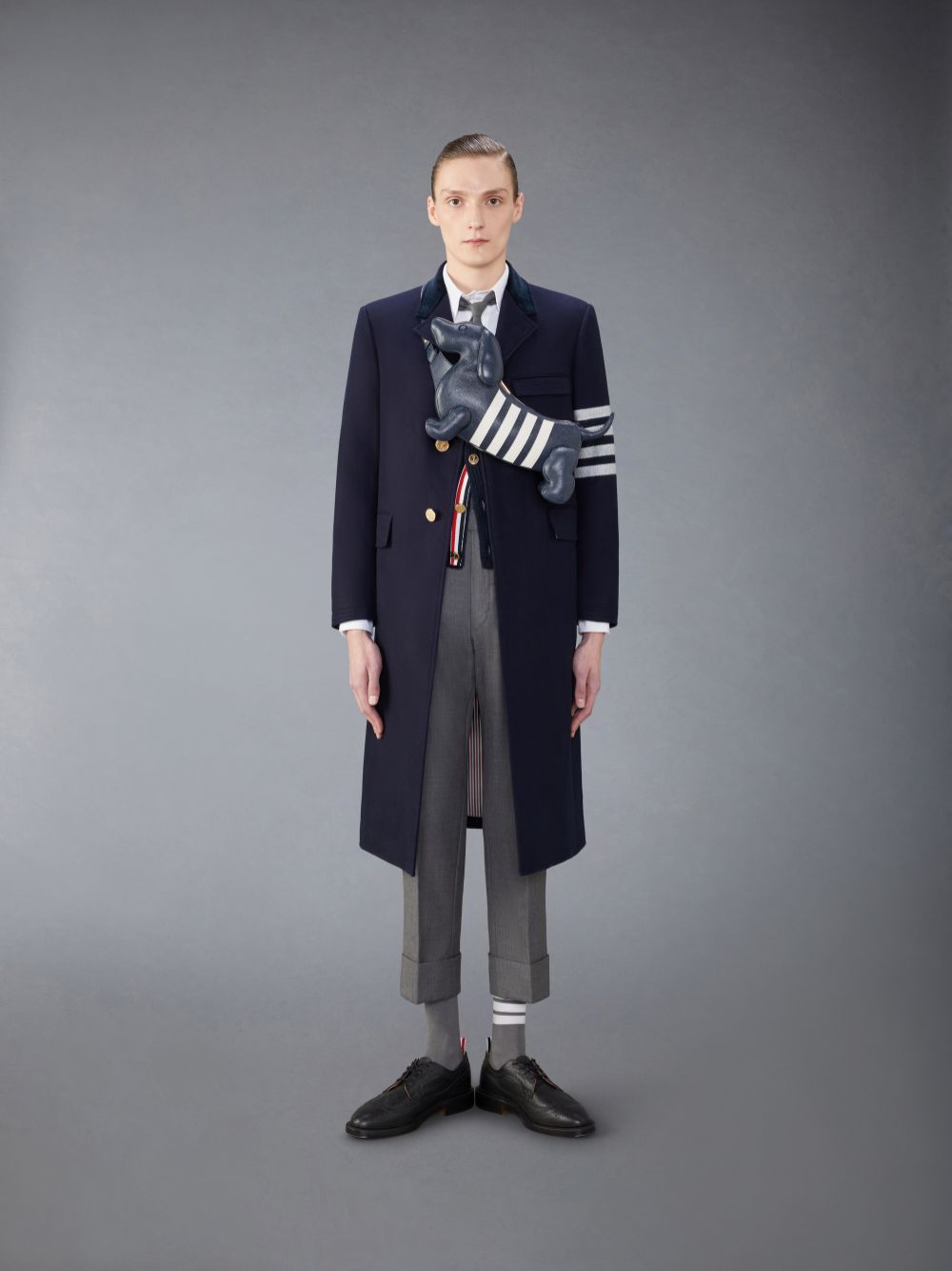 Thom Browne Cashmere 4-Bar Classic メンズ カーディガン 青 | UNU68W64951
