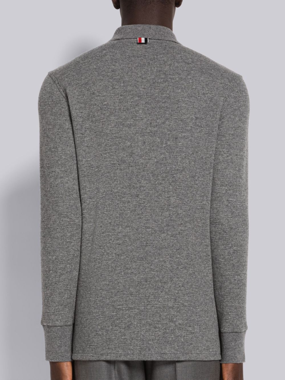 Thom Browne Cashmere Waffle Long Sleeve メンズ ポロシャツ グレー | GOE40E73659