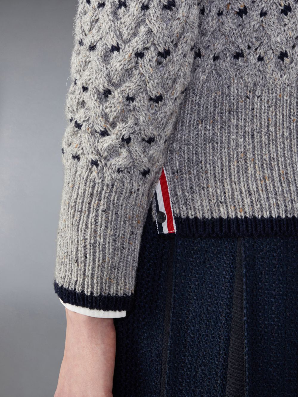 Thom Browne Classic 4-Bar Cable メンズ カーディガン グレー | IHU16R17116