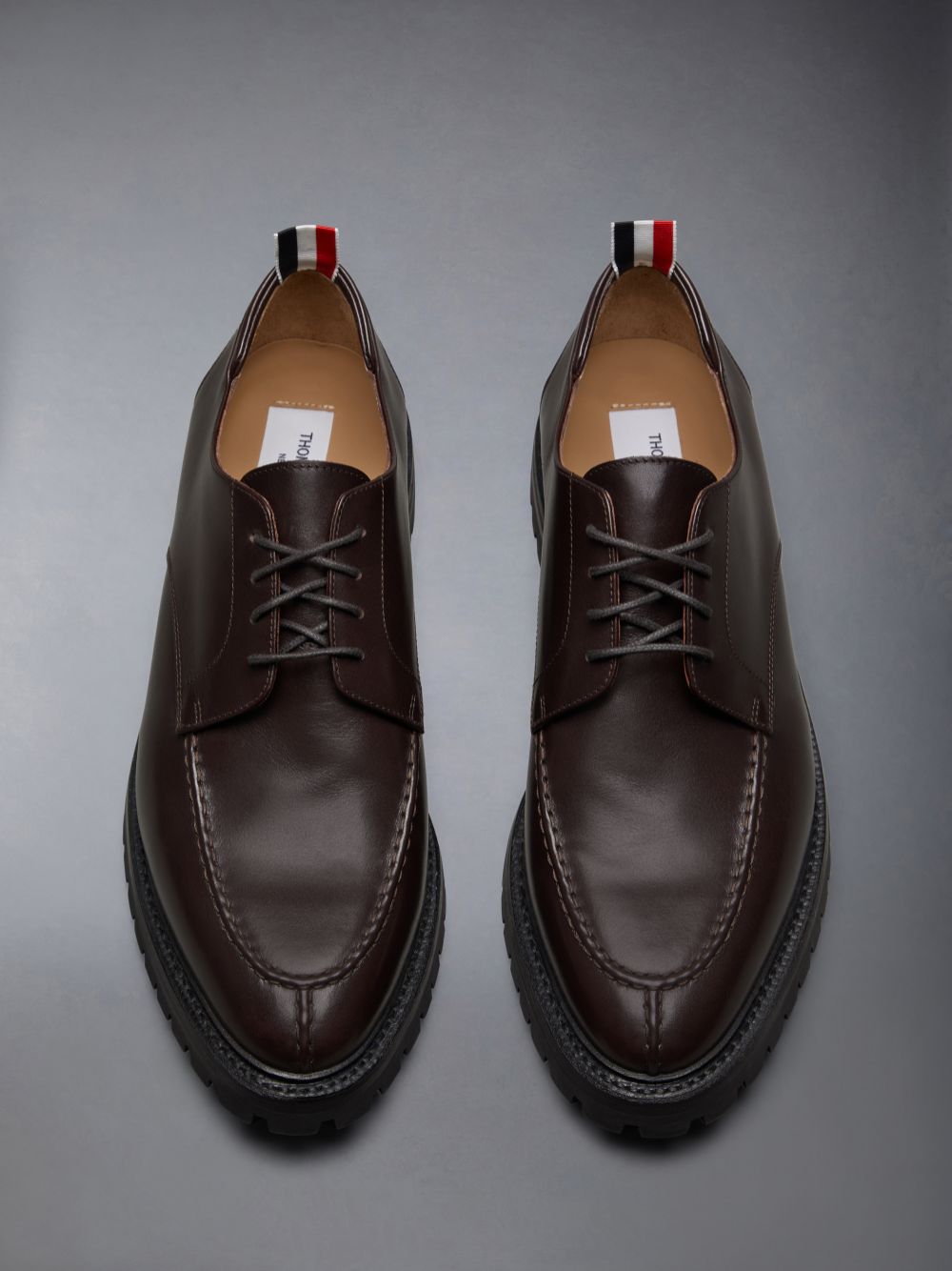 Thom Browne Classic Calf Commando Sole Apron Stitch Derby メンズ オックスフォードシューズ ブラウン | WEN28Y25577
