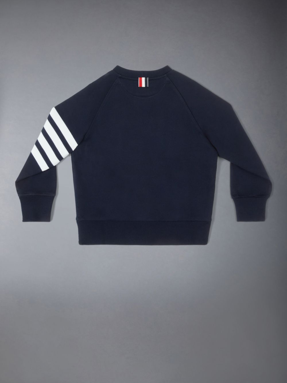Thom Browne Classic Cotton Loopback Jersey Engineered Raglan Sleeve 4-Bar ガール スウェットシャツ ネイビー | EJP30B15562