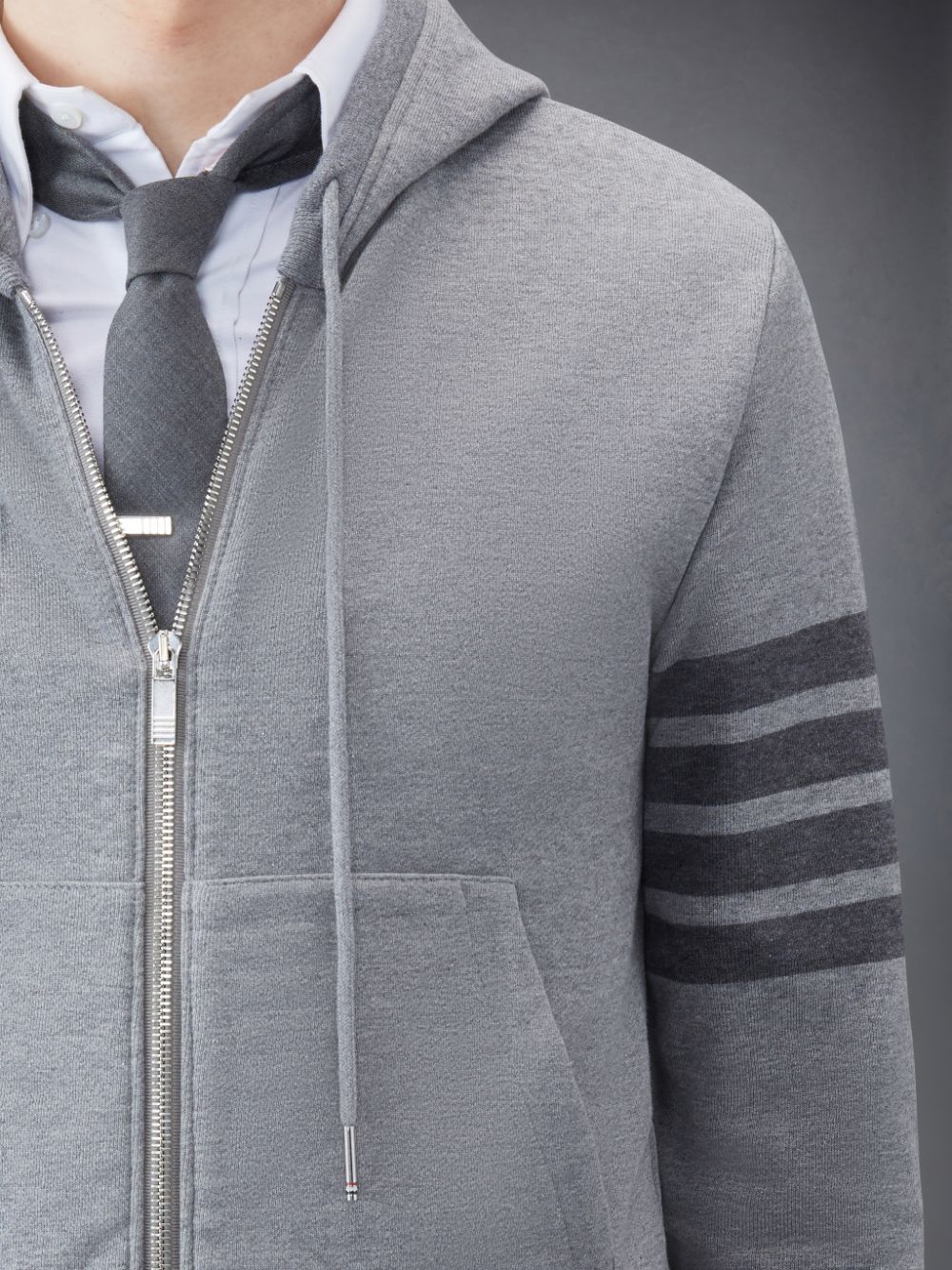 Thom Browne Classic Loopback 4-Bar Full Zip メンズ パーカー グレー | FPE95K59446