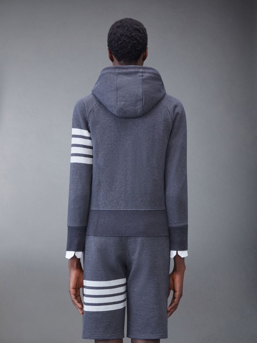 Thom Browne Classic Loopback 4-Bar Zip メンズ パーカー グレー | MJW79K00150
