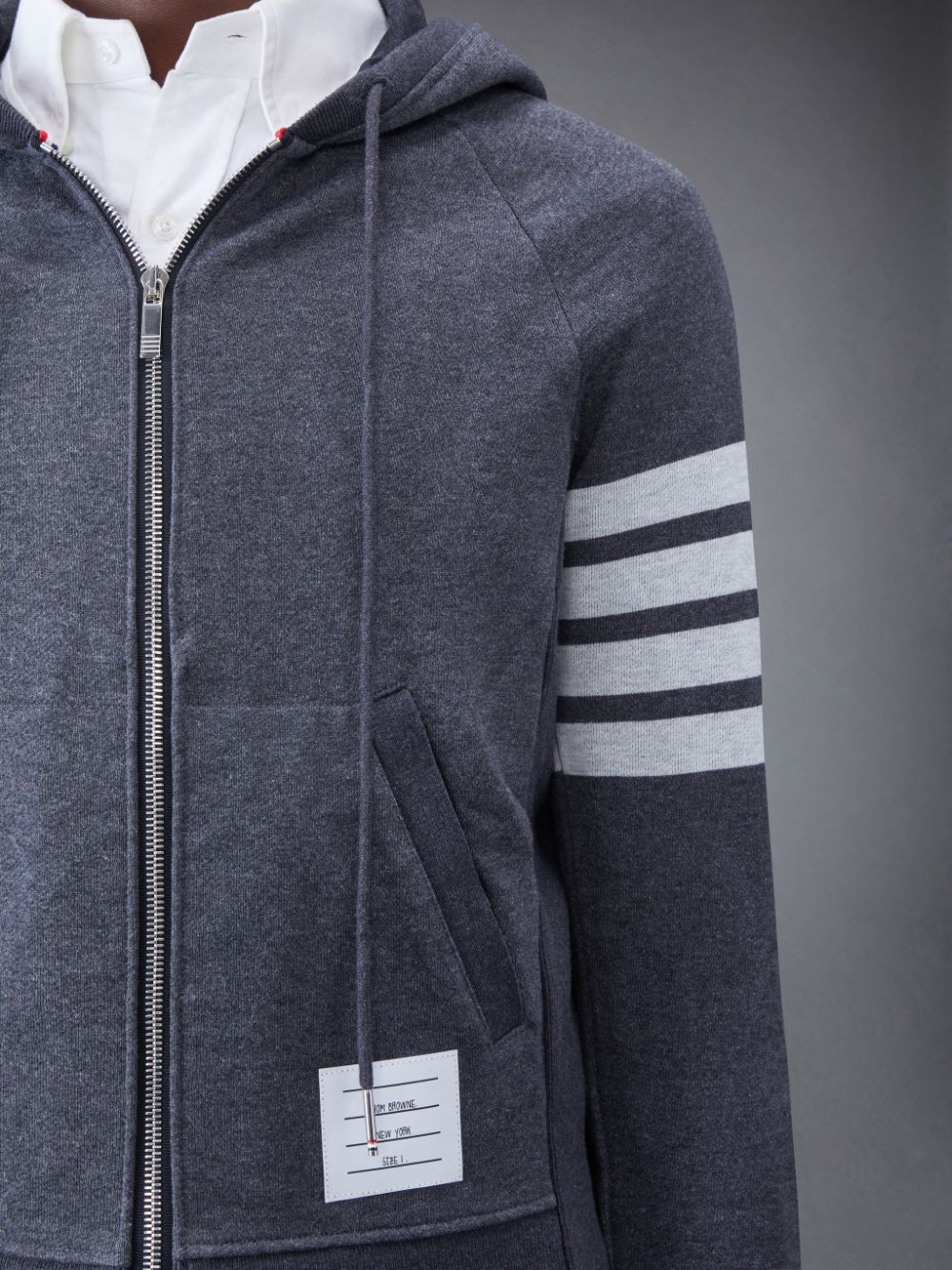 Thom Browne Classic Loopback 4-Bar Zip メンズ パーカー グレー | MJW79K00150