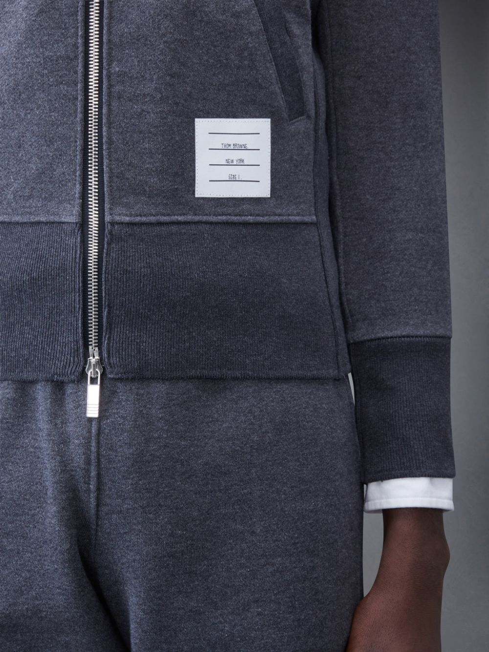 Thom Browne Classic Loopback 4-Bar Zip メンズ パーカー グレー | MJW79K00150
