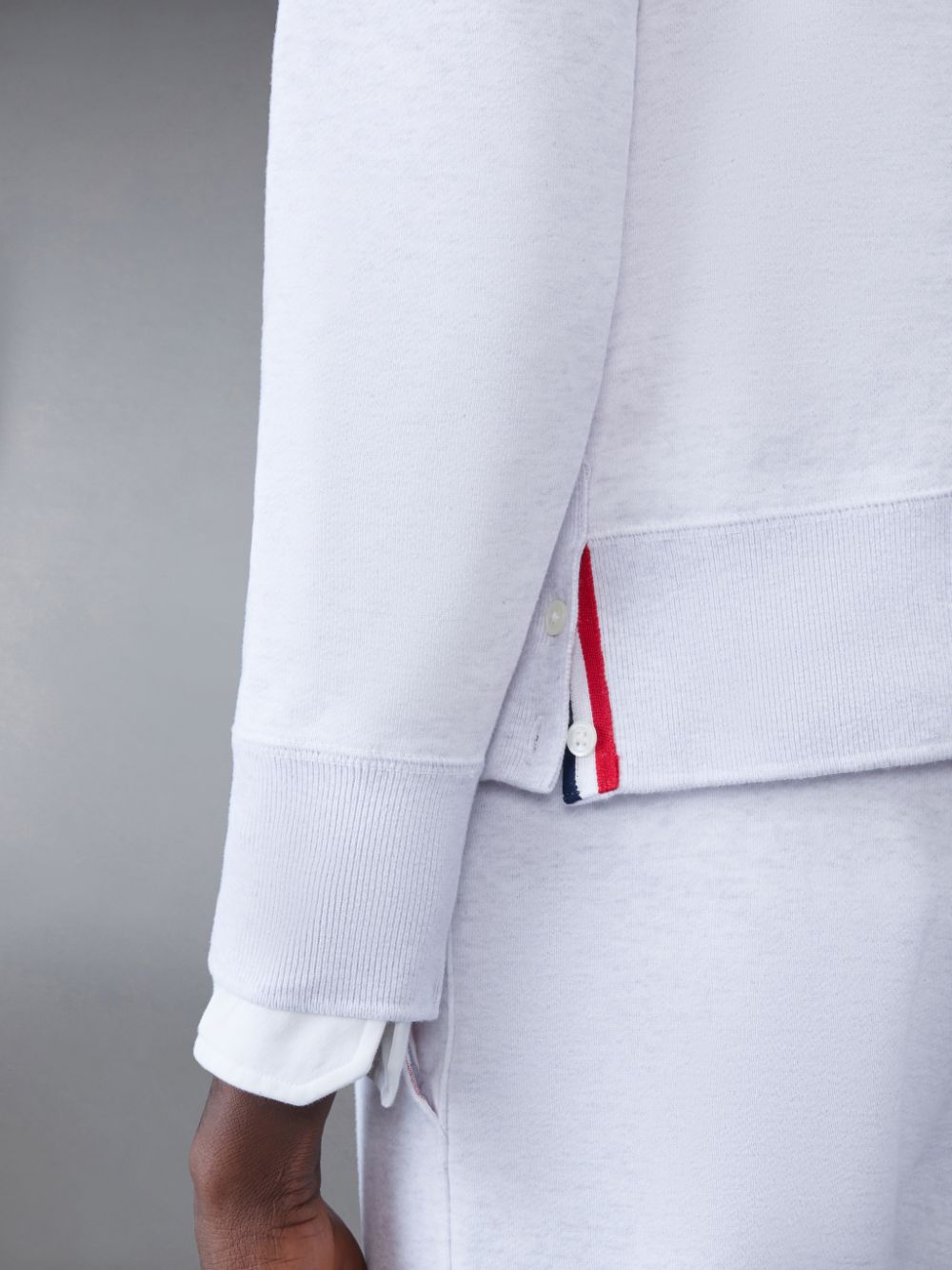 Thom Browne Classic Loopback 4-Bar メンズ スウェットシャツ 白 | LZB48R38707