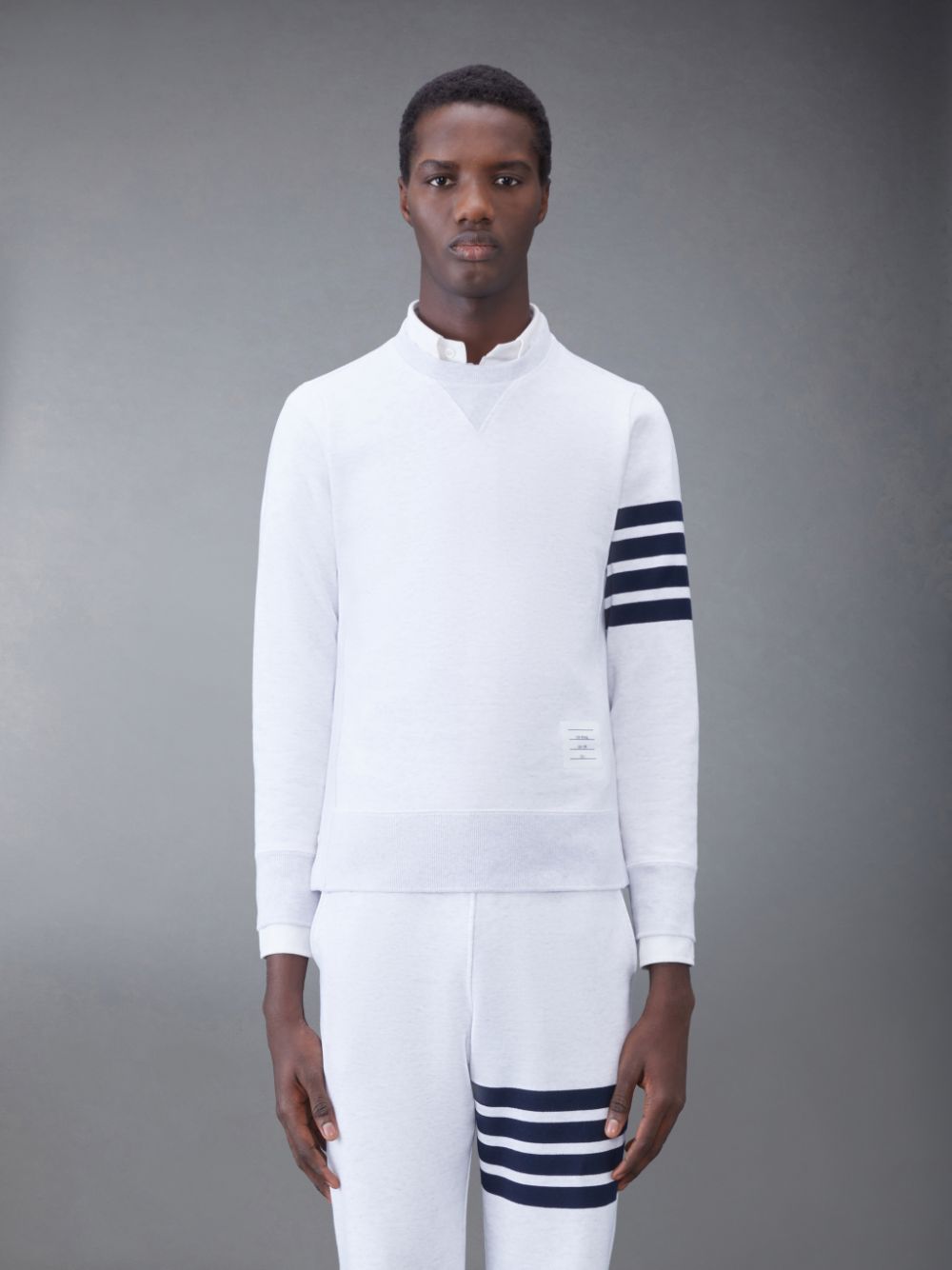 Thom Browne Classic Loopback 4-Bar メンズ スウェットシャツ 白 | LZB48R38707