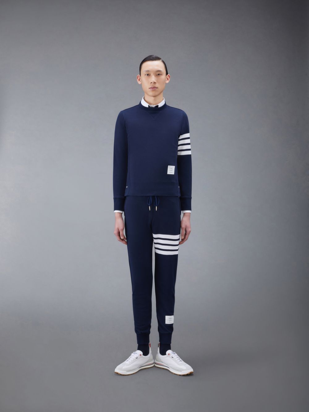 Thom Browne Classic Loopback 4-Bar メンズ スウェットシャツ 青 | NUE41O62610