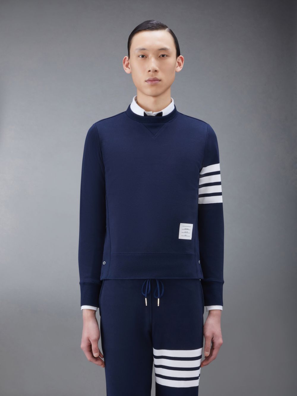 Thom Browne Classic Loopback 4-Bar メンズ スウェットシャツ 青 | NUE41O62610