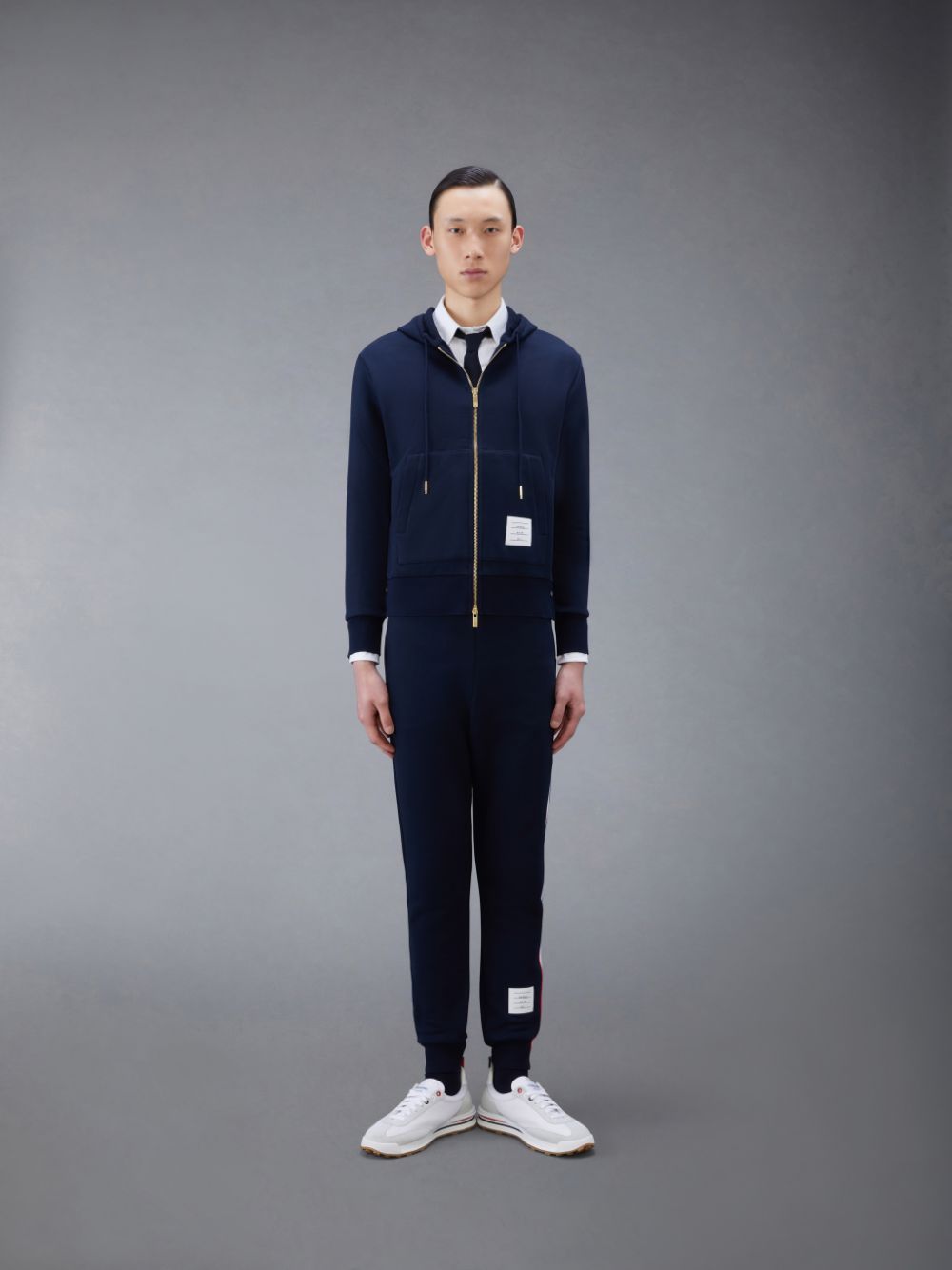 Thom Browne Classic Loopback Full Zip メンズ パーカー 青 | NUZ57B56398