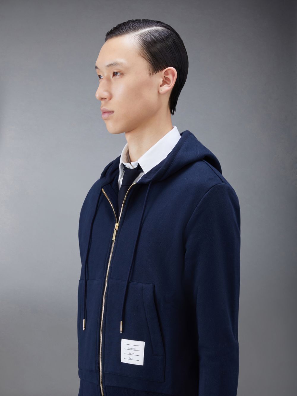 Thom Browne Classic Loopback Full Zip メンズ パーカー 青 | NUZ57B56398