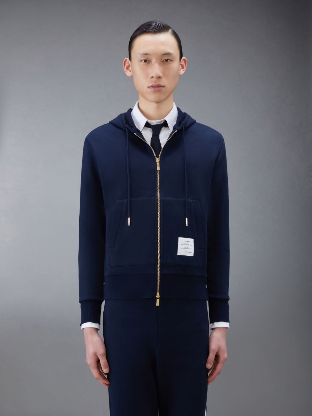 Thom Browne Classic Loopback Full Zip メンズ パーカー 青 | NUZ57B56398