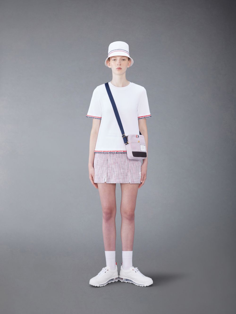 Thom Browne Classic Pique Short Sleeve レディース Tシャツ 白 | GQK82P06773