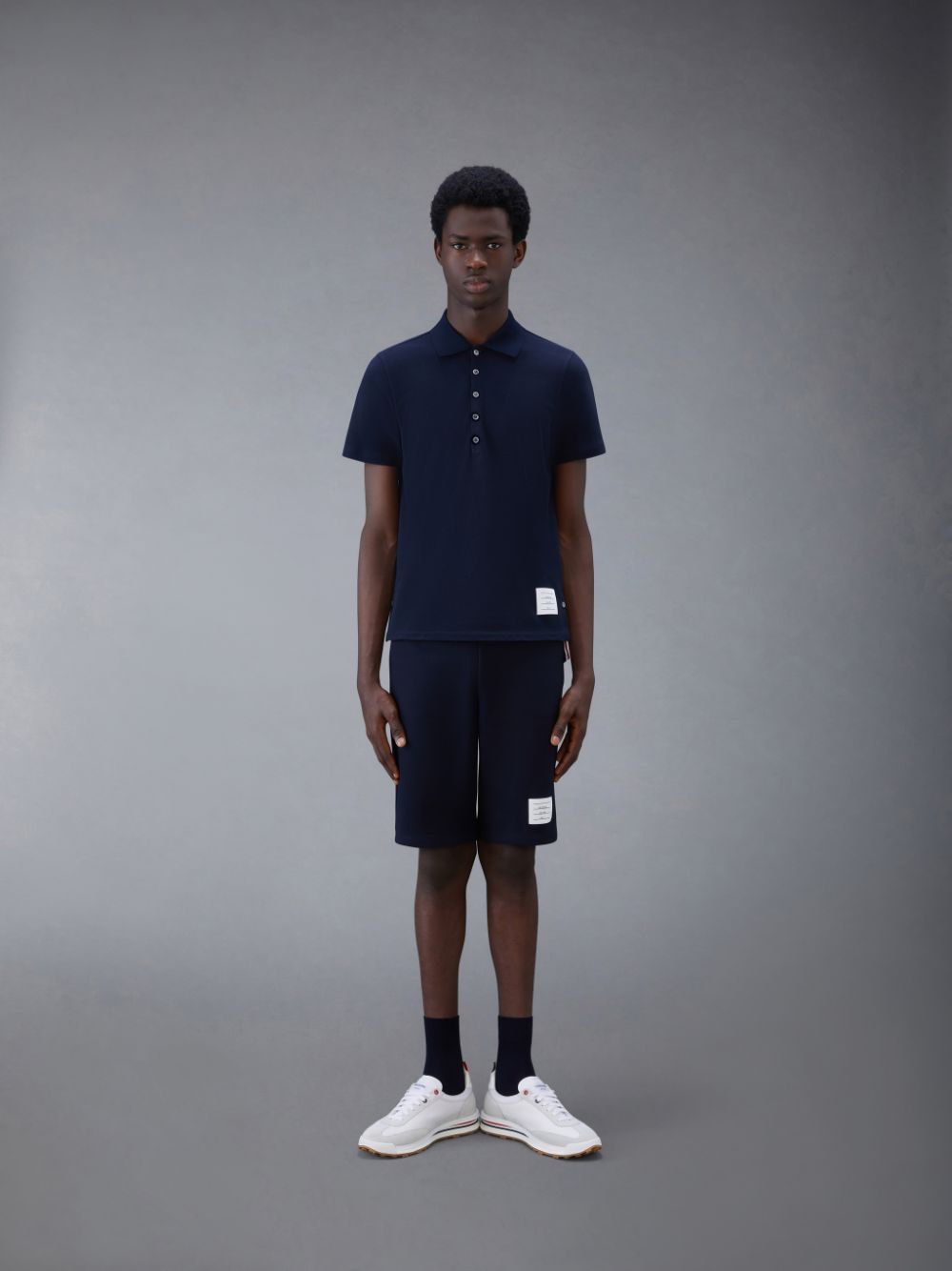 Thom Browne Classic Pique Stripe Relaxed メンズ ポロシャツ 青 | STN39R99041