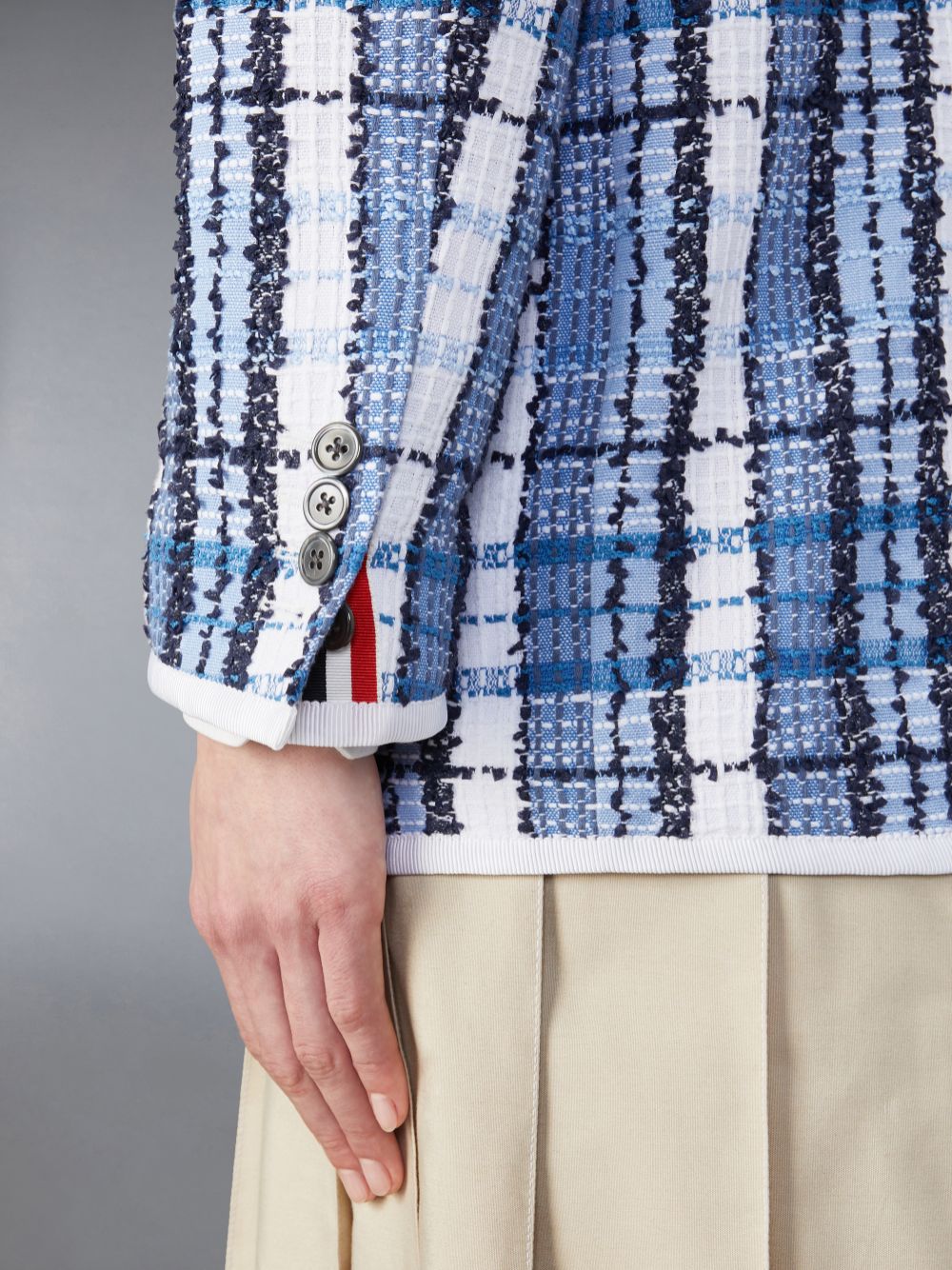 Thom Browne Classic Tweed Sport レディース コート 青 | CFM51A56325