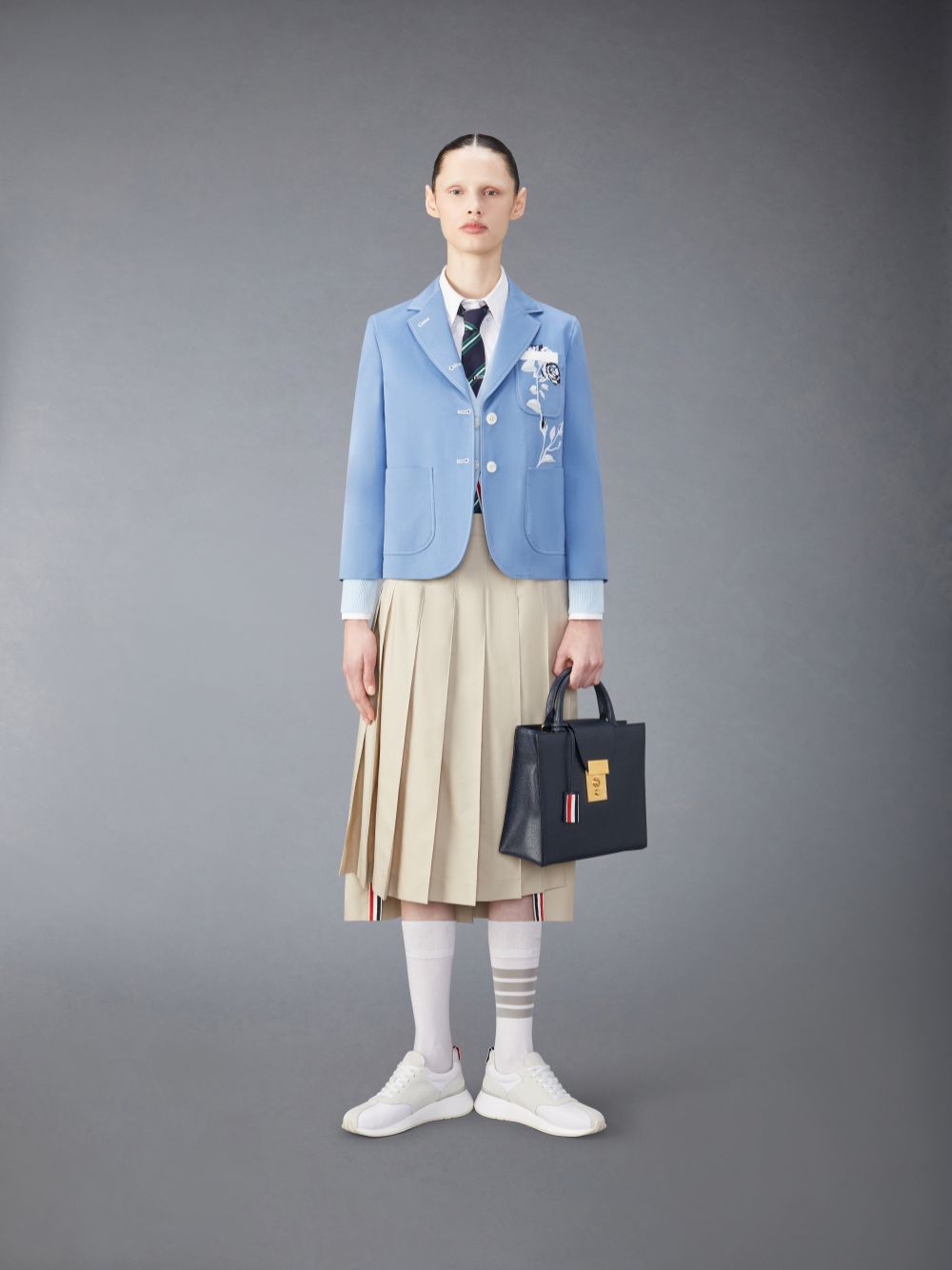 Thom Browne Classic Typewriter Midi Pleated レディース スカート ベージュ | XXH92W55391