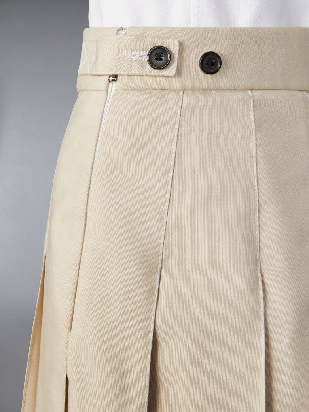Thom Browne Classic Typewriter Midi Pleated レディース スカート ベージュ | XXH92W55391