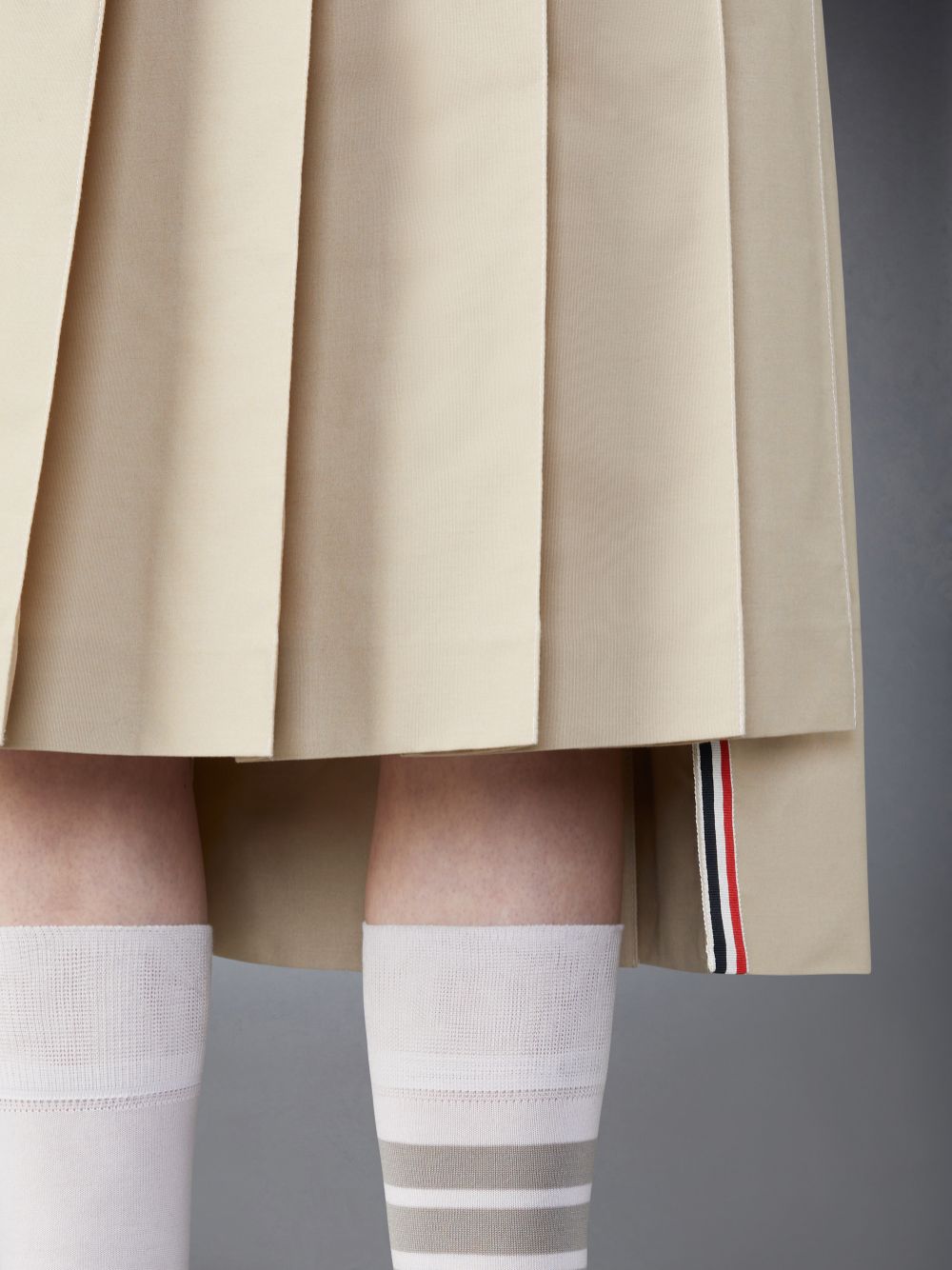 Thom Browne Classic Typewriter Midi Pleated レディース スカート ベージュ | XXH92W55391