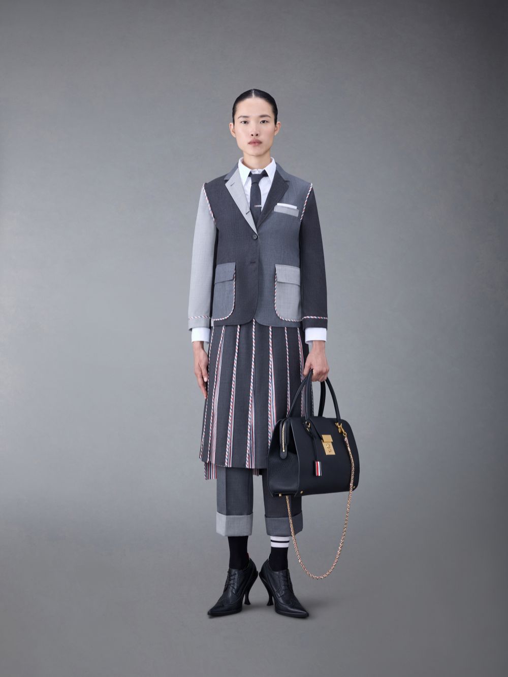 Thom Browne Classsic Twill Pleated レディース スカート グレー | DEF13X19612