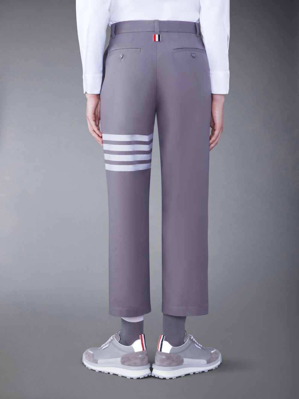 Thom Browne Cotton 4-Bar Straight Leg メンズ パンツ グレー | ZFO68W82851