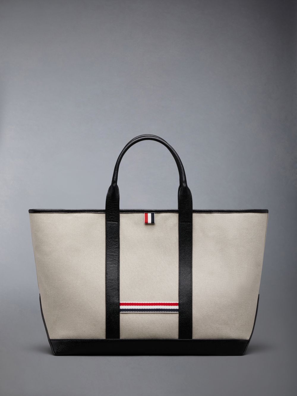 Thom Browne Cotton Canvas Leather Medium Tool レディース トートバッグ ベージュ | QCY95W21115