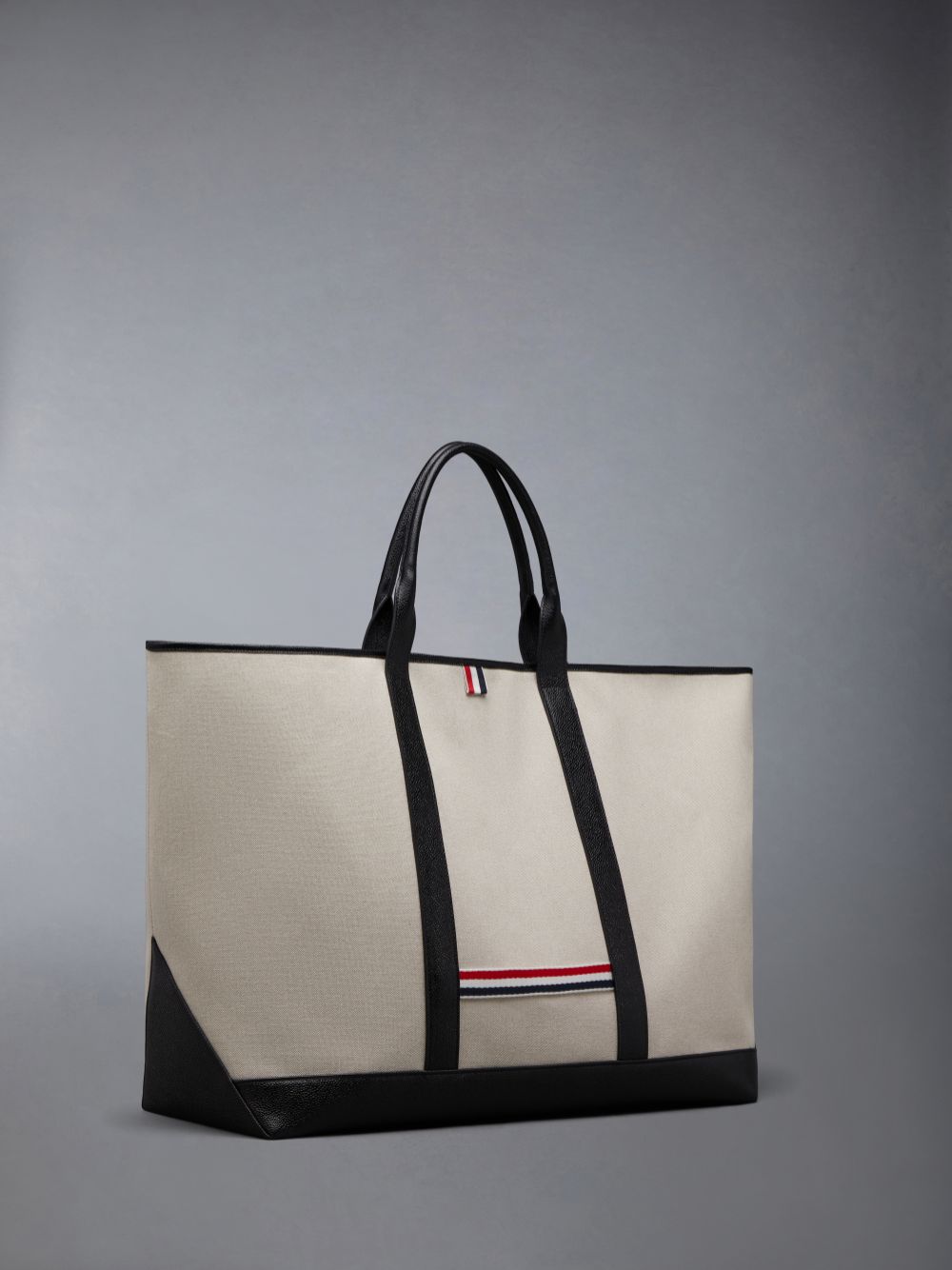 Thom Browne Cotton Canvas Leather Oversized Tool メンズ トートバッグ ベージュ | DPF27D03749