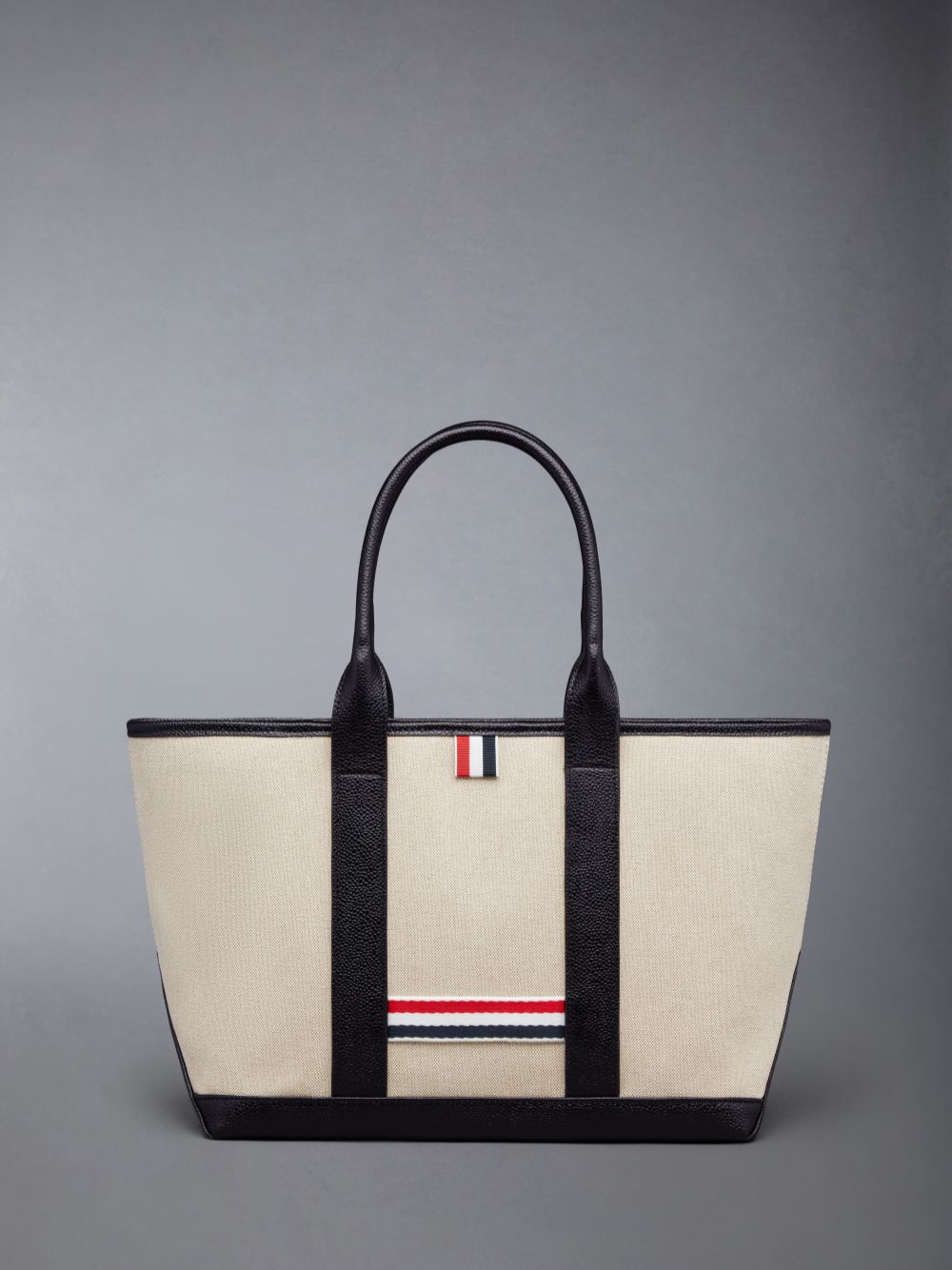 Thom Browne Cotton Canvas Leather Small Tool メンズ トートバッグ ベージュ | KTX44W93487