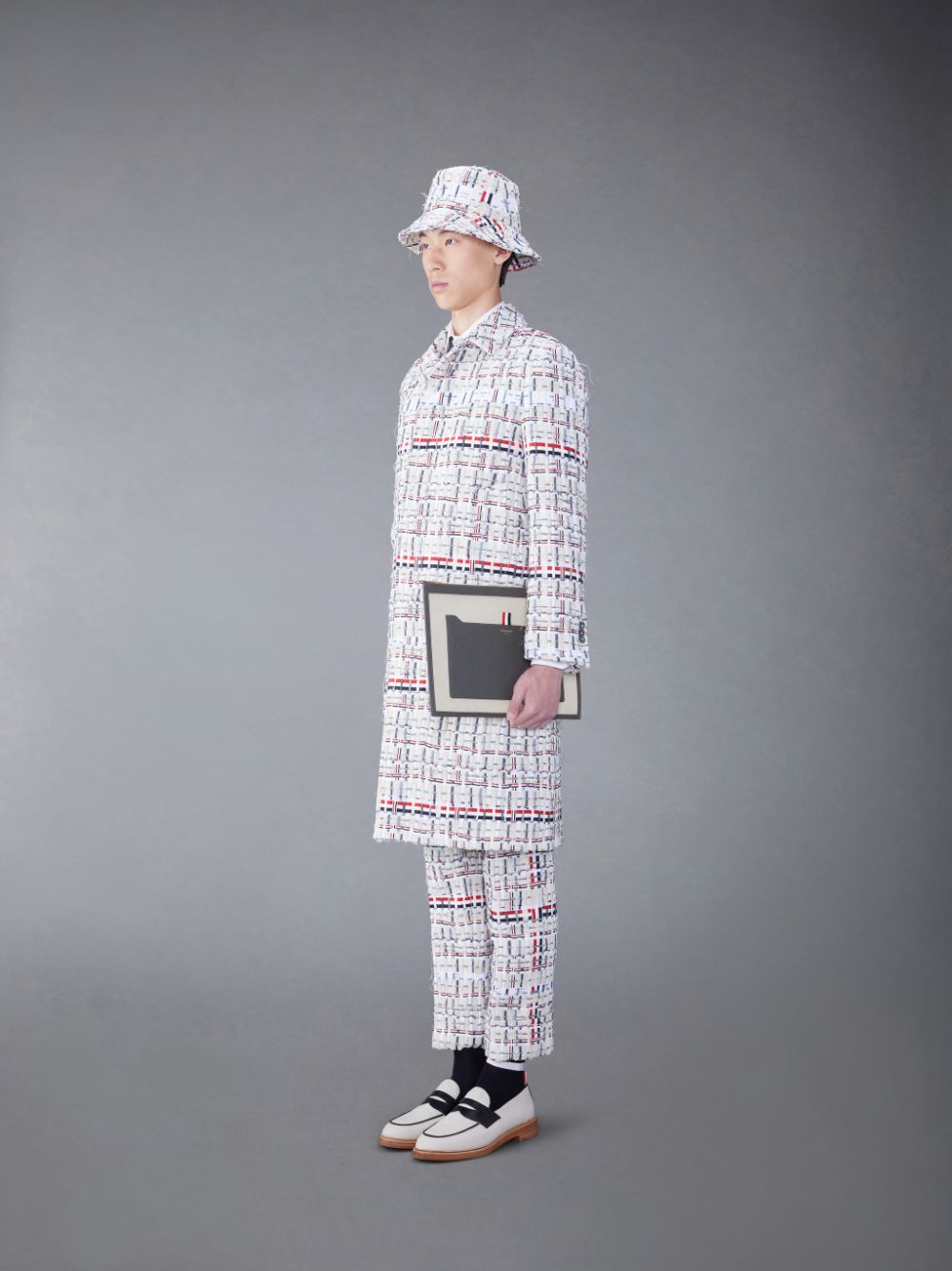 Thom Browne Cotton Canvas Medium レディース クラッチバッグ ベージュ | ICV49Y74791