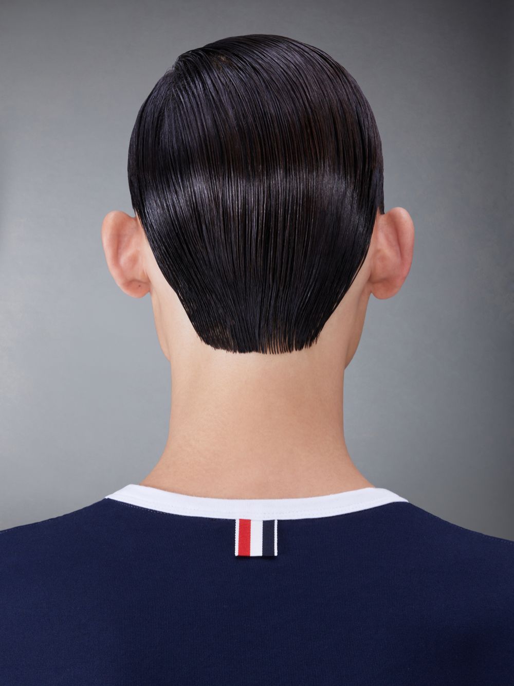 Thom Browne Cotton Contrast Trim メンズ Tシャツ ネイビー | DFF28N66953