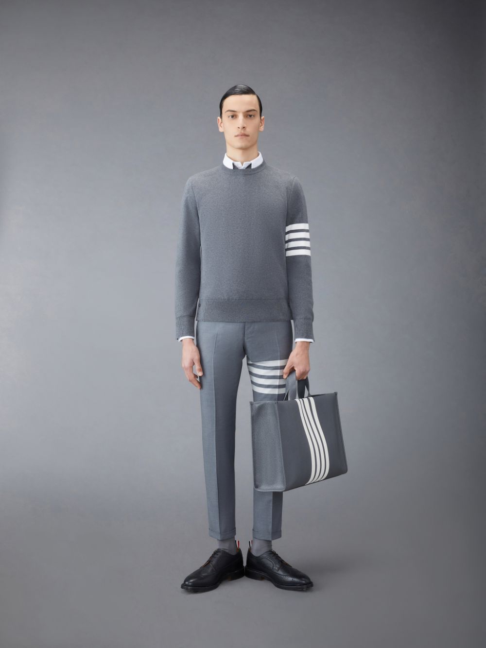 Thom Browne Cotton Crepe メンズ プルオーバー グレー | LQX61P07316