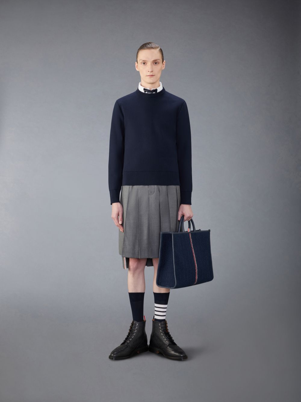 Thom Browne Cotton Milano Stitch メンズ プルオーバー 青 | BNL33F95196