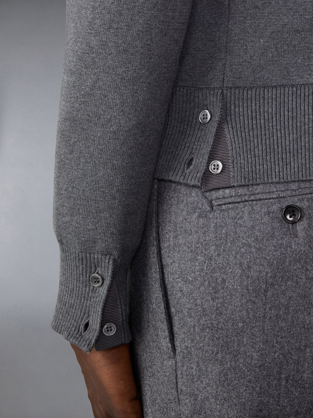 Thom Browne Cotton Milano Stitch メンズ カーディガン グレー | HJV45S92300