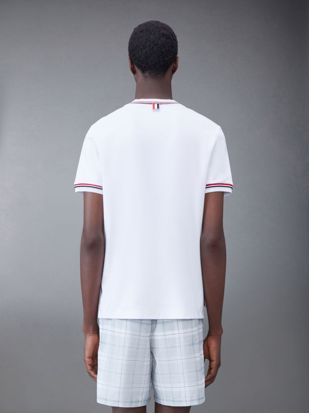 Thom Browne Cotton Milano Stripe メンズ Tシャツ 白 | UDF07L74267
