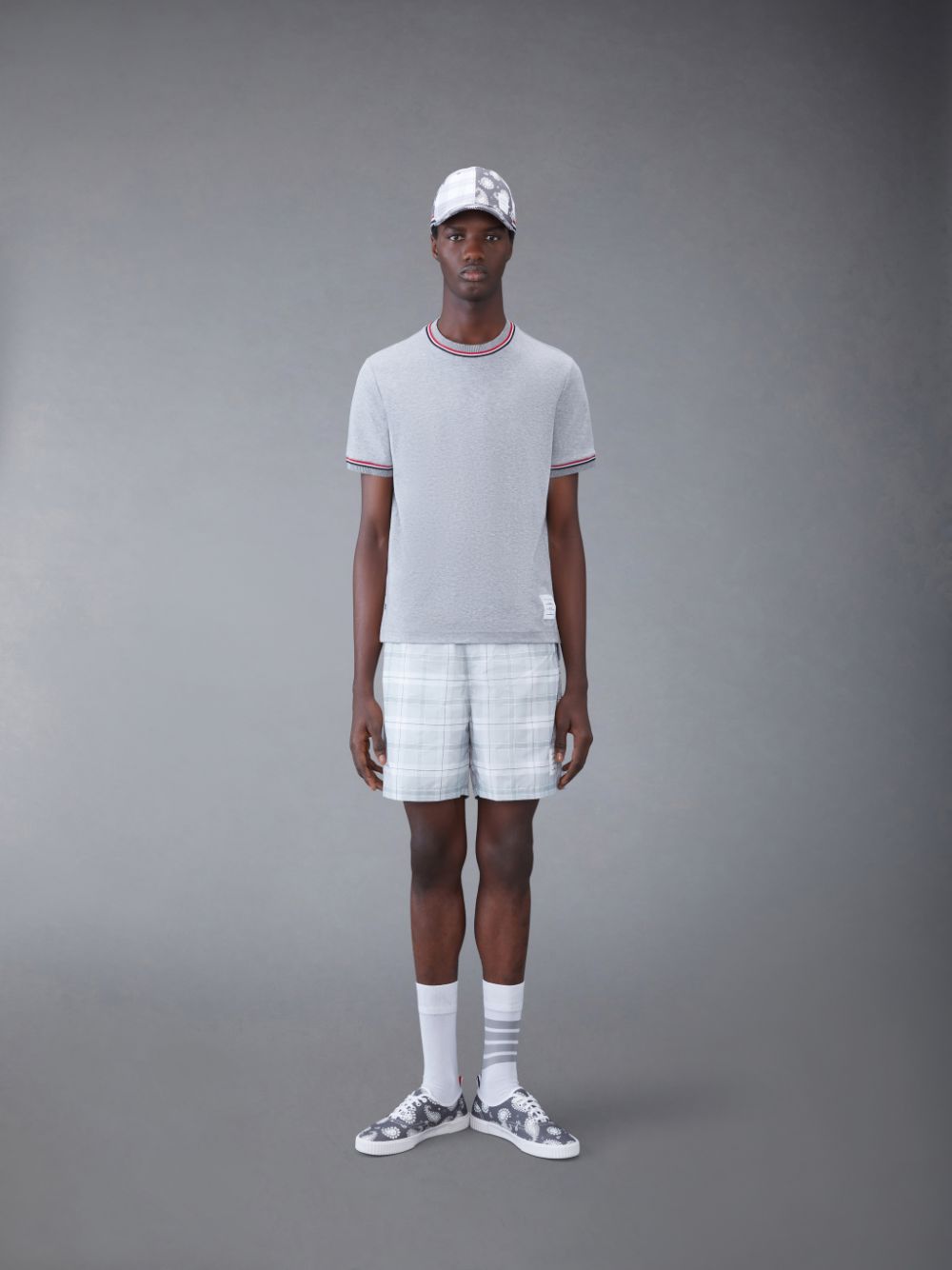 Thom Browne Cotton Milano Stripe メンズ Tシャツ グレー | ZBU40A76027