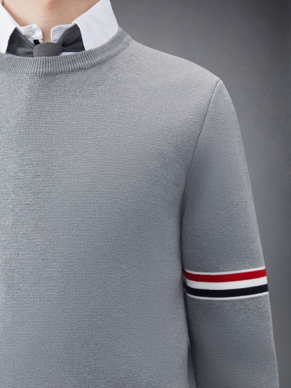 Thom Browne Cotton Milano Stripe メンズ プルオーバー グレー | XNB69F08141