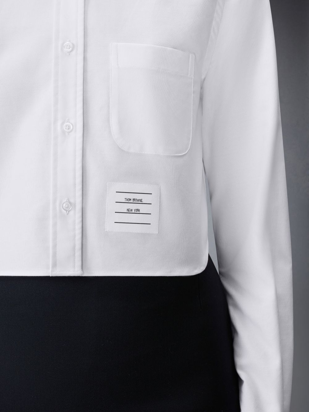 Thom Browne Cotton Nevermore Stitch Cropped レディース シャツ 白 | AHZ87C10876