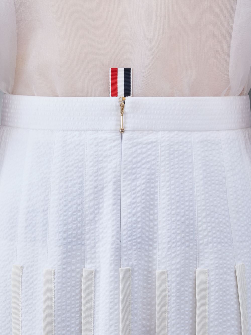 Thom Browne Cotton Seersucker Pleated メンズ スカート 白 | AUS24V49184
