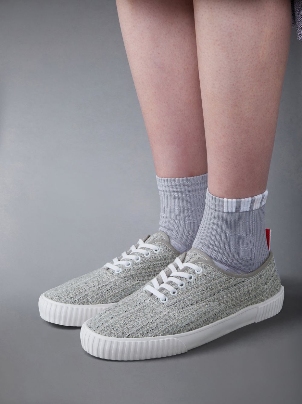 Thom Browne Cotton Tweed Heritage メンズ スニーカー グレー | UCD96Y76930