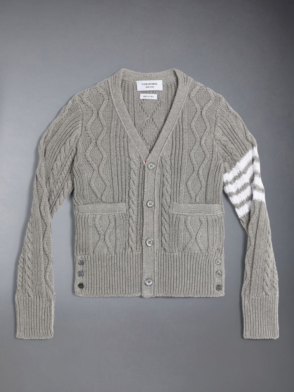 Thom Browne Cotton V-neck ガール カーディガン グレー | UXT81R90072