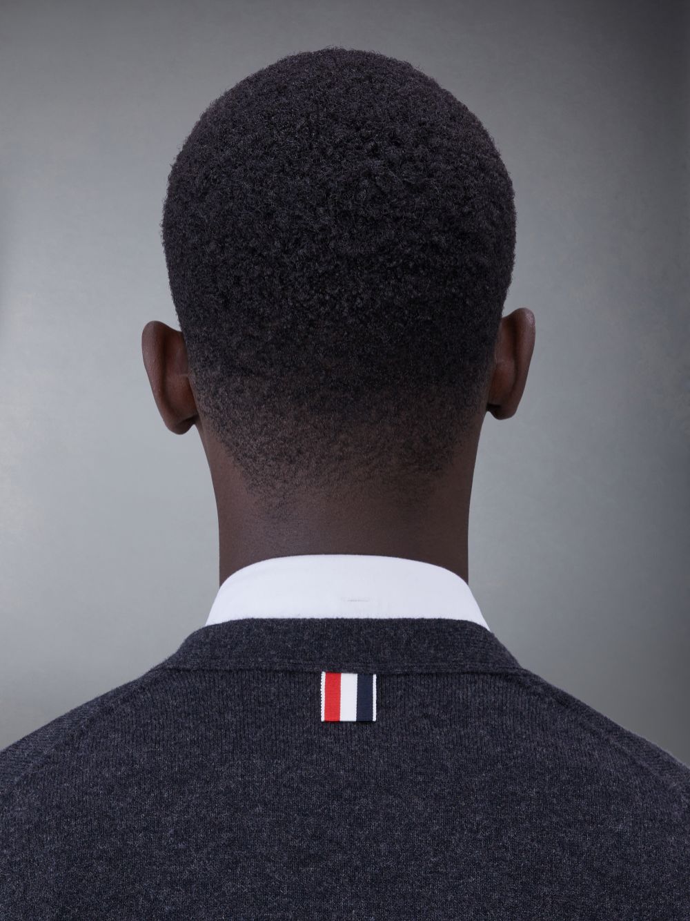 Thom Browne Dark Cashmere 4-bar V-neck メンズ カーディガン グレー | JWW07U05273