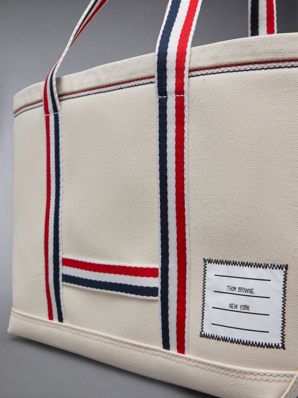Thom Browne Double Face Canvas Small Tool メンズ トートバッグ 白 | VWR06V78937
