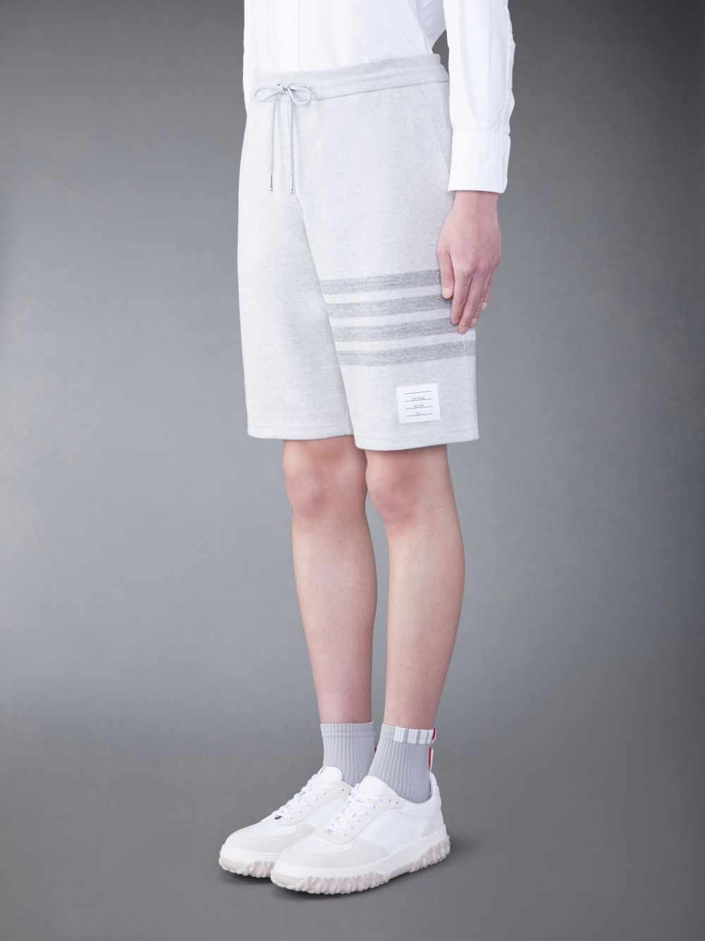 Thom Browne Double Face Knit 4-Bar メンズ スウェットショーツ グレー | OOZ62A78491