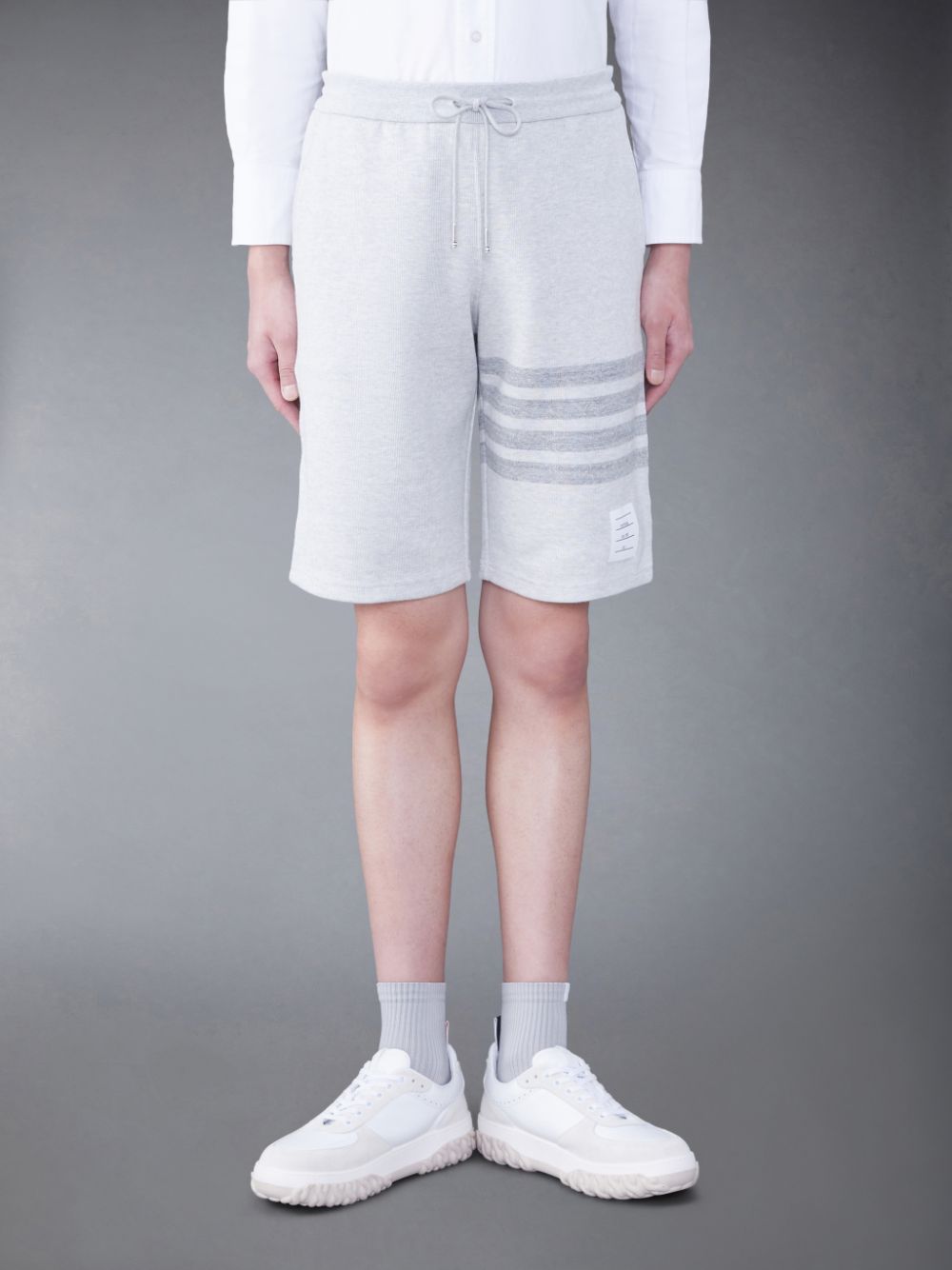 Thom Browne Double Face Knit 4-Bar メンズ スウェットショーツ グレー | OOZ62A78491
