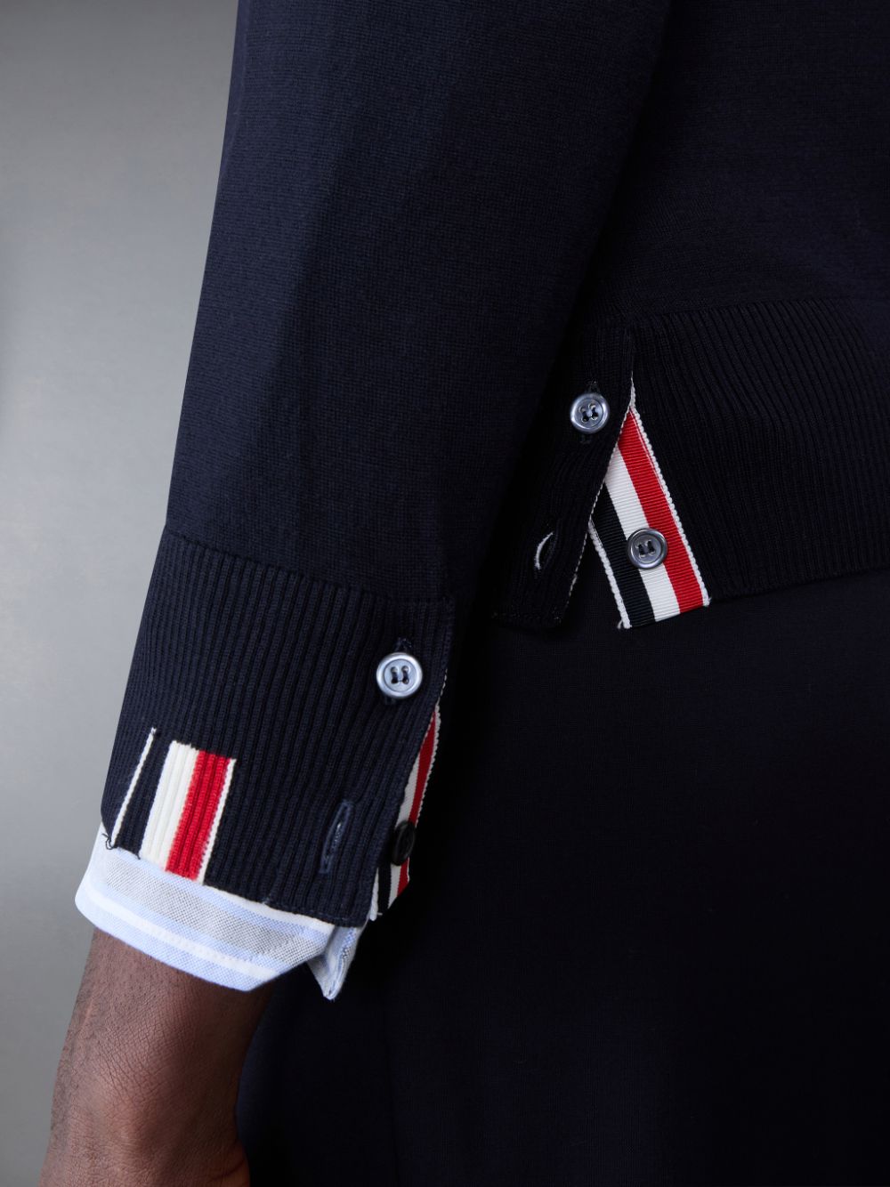 Thom Browne Fine Merino Jersey Stripe Relaxed Crew Neck メンズ プルオーバー 青 | ANB04U50355