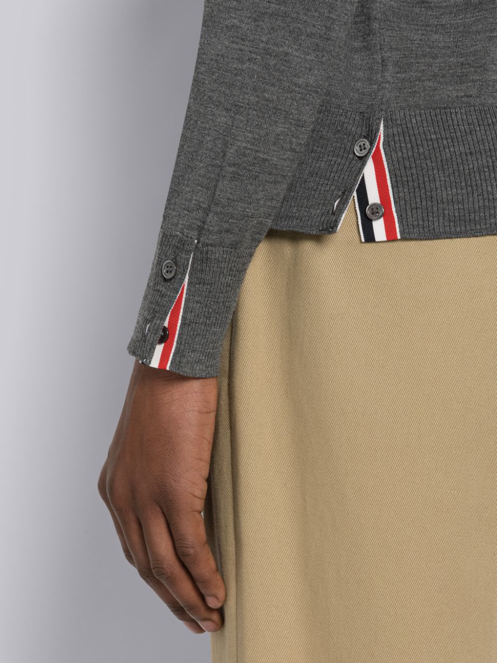 Thom Browne Fine Merino Stripe Crew Neck メンズ プルオーバー グレー | UMA58H44472