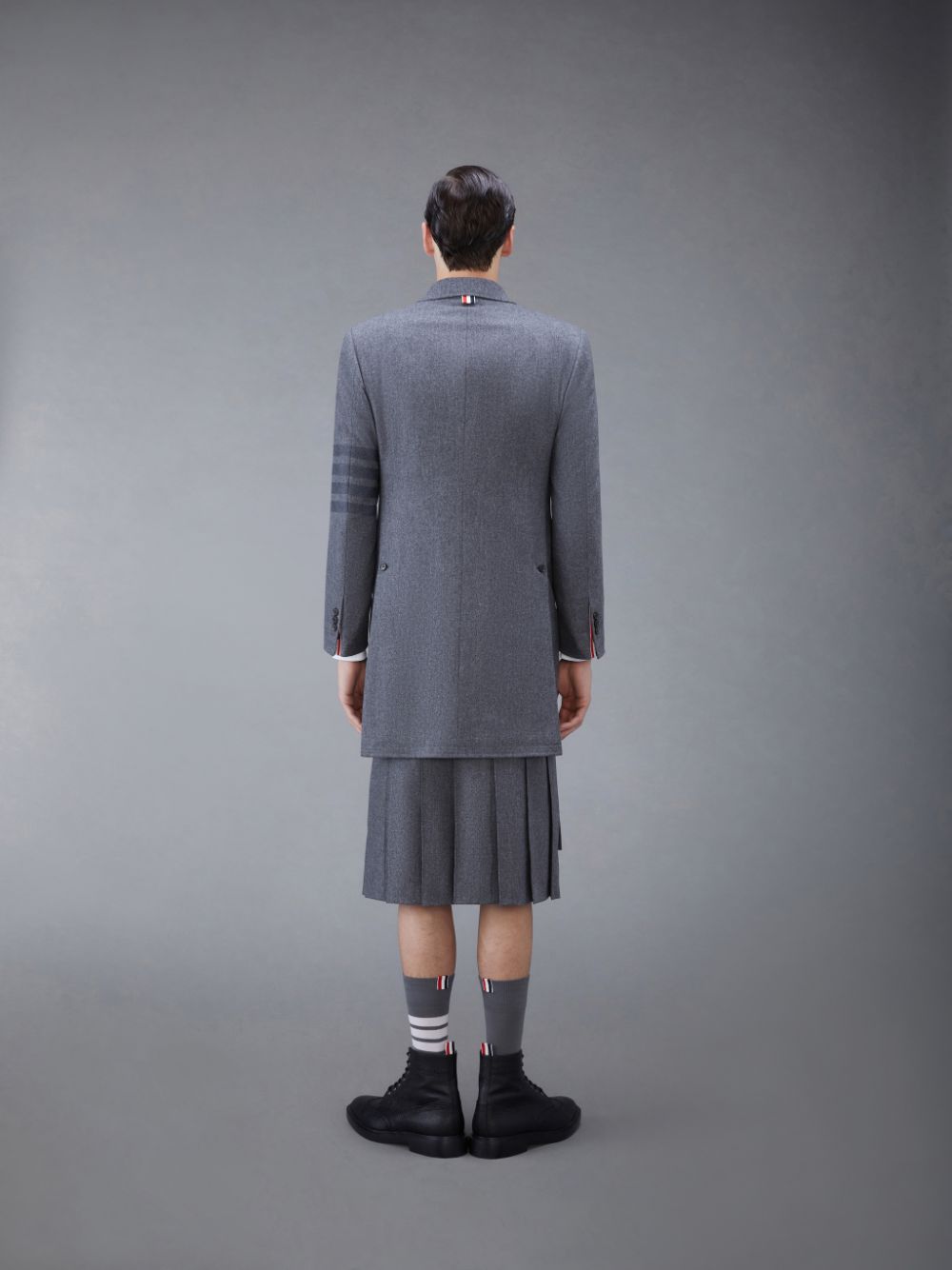 Thom Browne Flannel 4-Bar Classic Chesterfield メンズ コート グレー | KEC07W23316