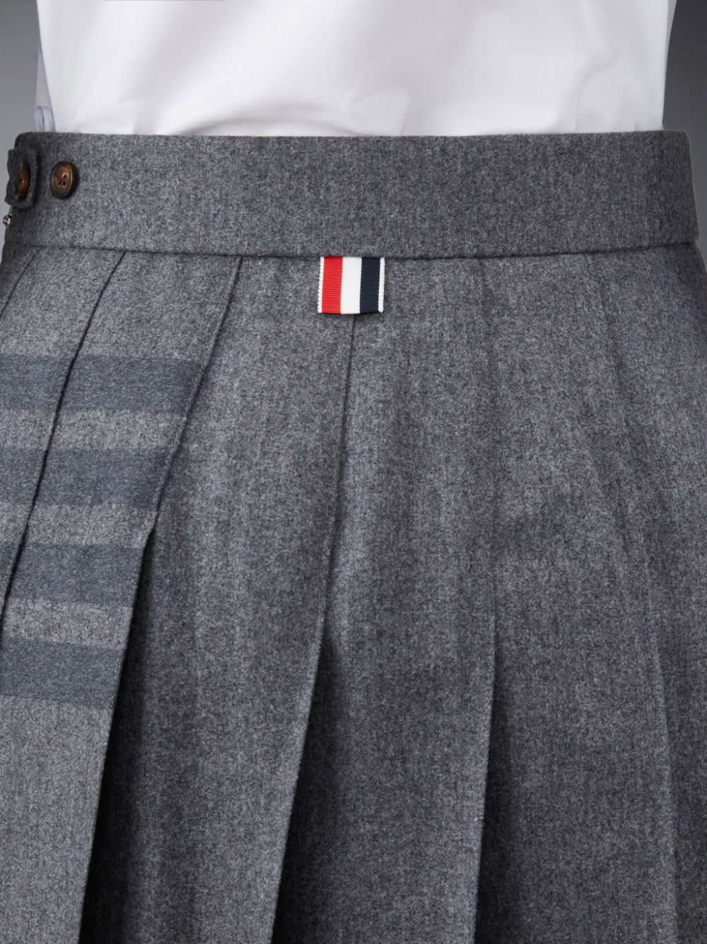 Thom Browne Flannel 4-Bar Pleated Mini レディース スカート グレー | GUF88O07514