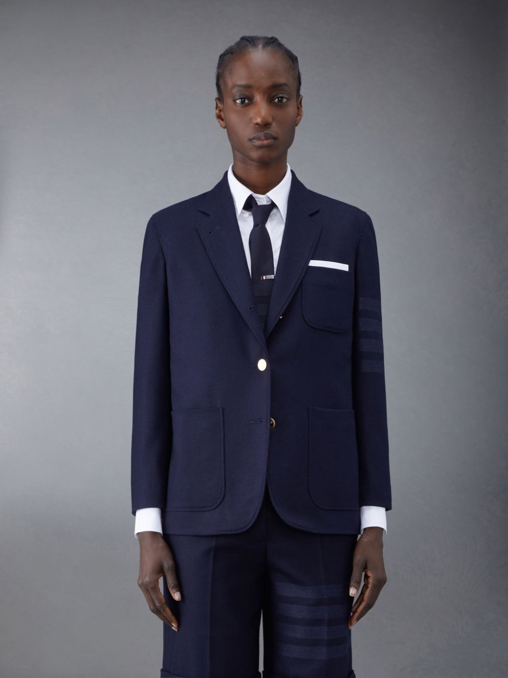 Thom Browne Flannel 4-Bar Sack Sport レディース コート 青 | KCF86U18196