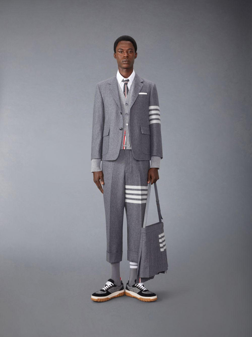 Thom Browne Flannel 4-Bar Unstructured Straight Fit Sport メンズ コート グレー | AZF91C63697